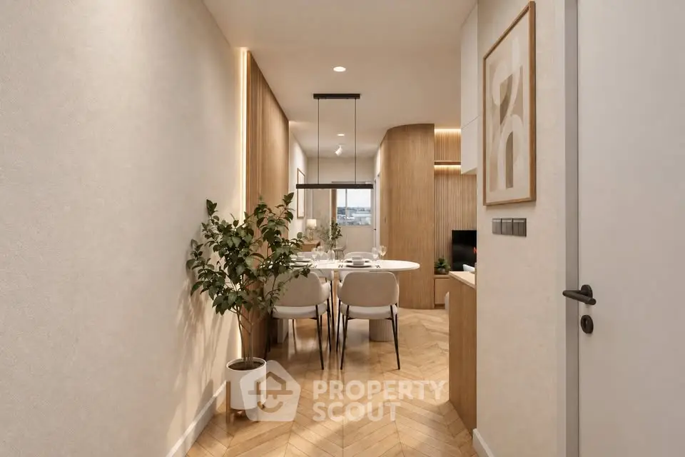 Stylish modern dining area with elegant decor and natural light