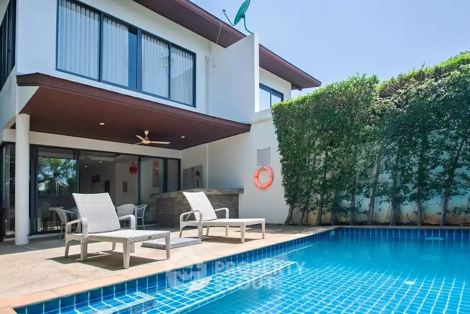 Luxurious modern villa with private pool and spacious outdoor area, perfect for relaxation and entertainment.