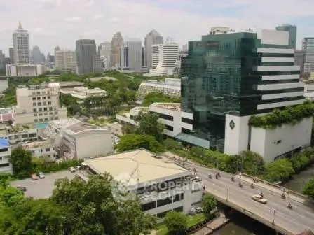 Stunning cityscape view showcasing modern architecture and lush greenery in a vibrant urban setting.
