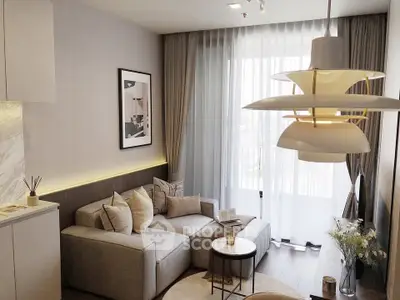 Modern living room with stylish decor and natural light