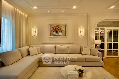 Elegant living room with plush sectional sofa and stylish decor