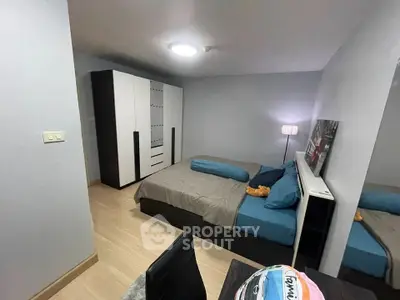 Cozy bedroom with modern furniture and stylish decor