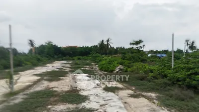 Expansive land plot with lush greenery and potential for development