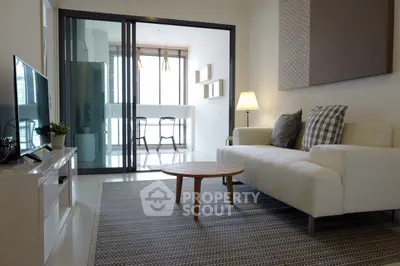 Modern living room with stylish decor and natural light