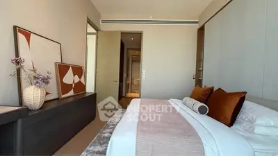 Modern bedroom with stylish decor and cozy ambiance