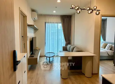 Modern living room with stylish decor and natural light