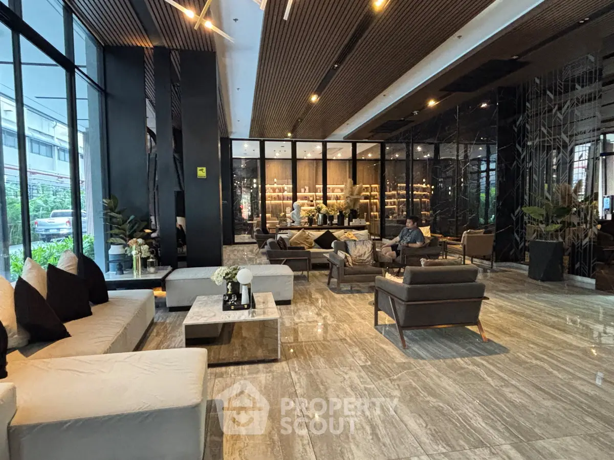 Luxurious modern lobby with elegant seating and stylish decor