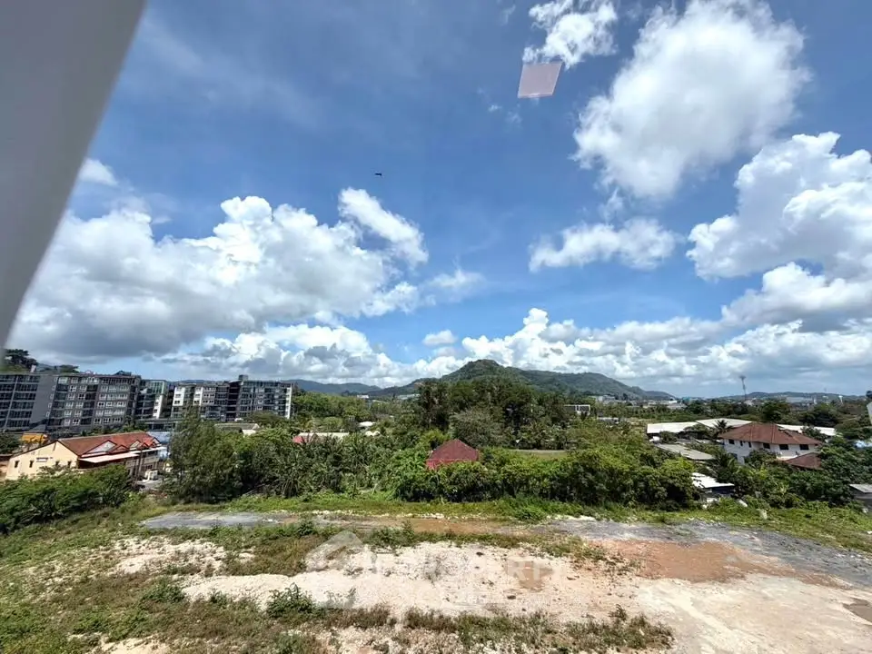 Scenic view of lush greenery and distant mountains from a high vantage point, ideal for real estate development.