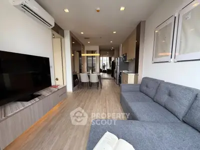 Spacious modern living room with open layout and stylish decor