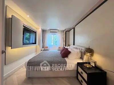 Luxurious modern bedroom with stylish decor and natural light