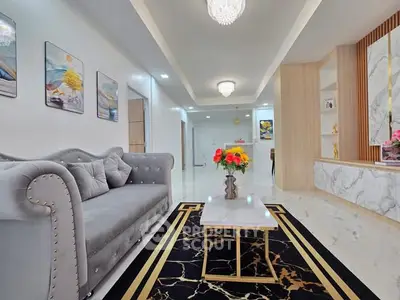 Luxurious living room with elegant decor and plush furniture