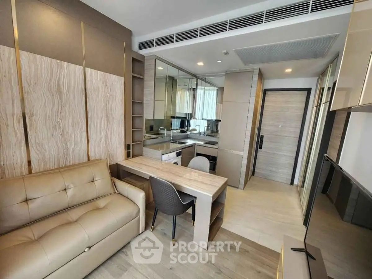 Modern living room with stylish decor and open layout