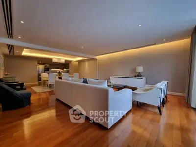 Spacious modern living room with elegant decor and open layout