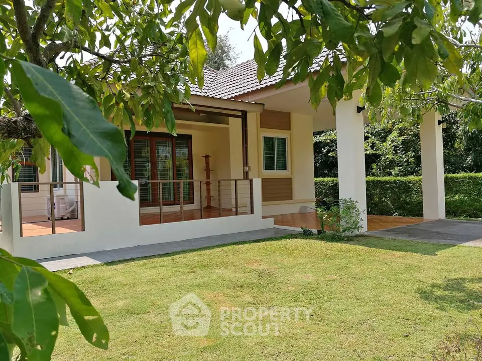 Charming single-story home with lush garden and spacious porch