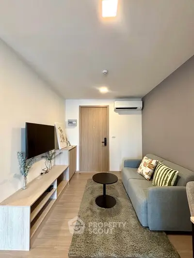 Modern living room with stylish decor and cozy ambiance