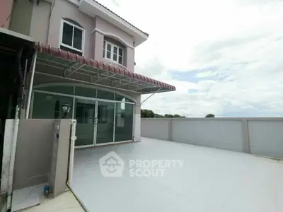 Spacious modern balcony with panoramic view in elegant residential property