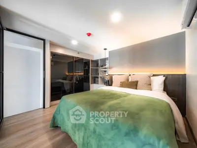 Modern bedroom with stylish decor and spacious layout