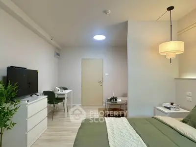 Modern studio apartment with stylish decor and cozy ambiance