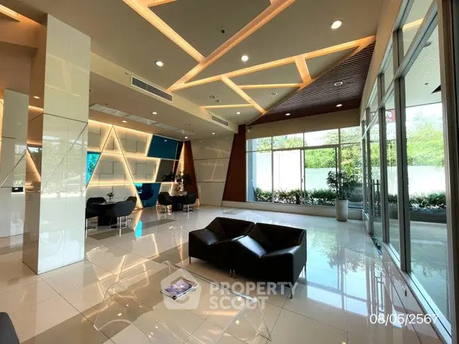 Modern lobby with sleek design and ample natural light