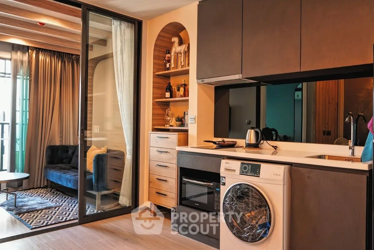 Modern apartment with stylish kitchen and cozy living area