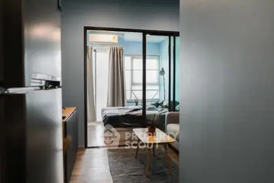 Modern apartment interior with cozy bedroom and stylish decor