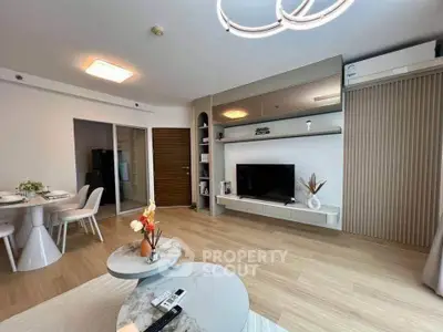 Modern living room with stylish decor and open layout