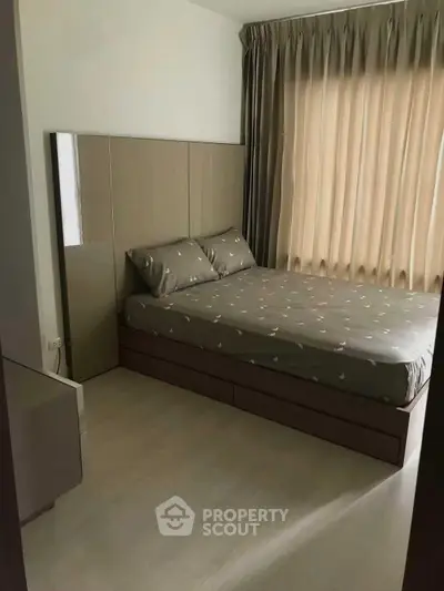 Cozy bedroom with modern decor and natural light