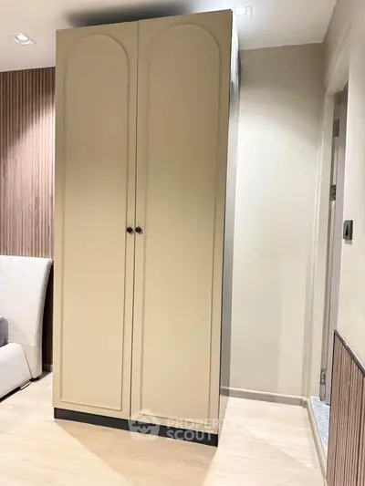 Modern interior with stylish storage cabinet in a cozy living space
