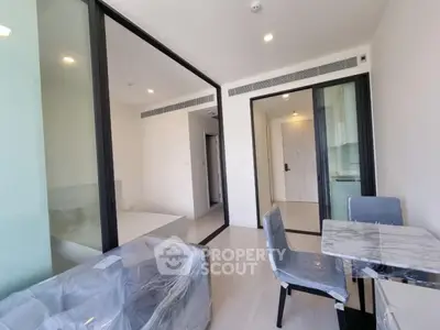 Modern apartment interior with open layout and stylish furniture