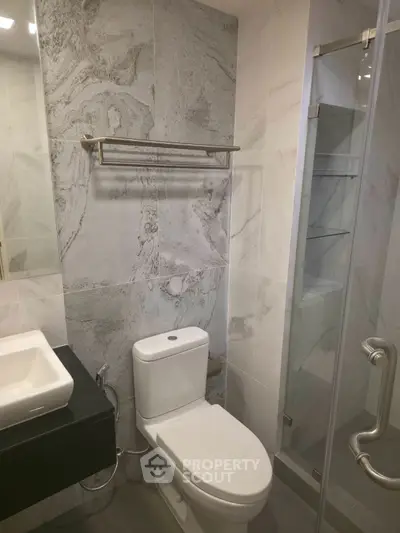 Modern bathroom with sleek fixtures and elegant design