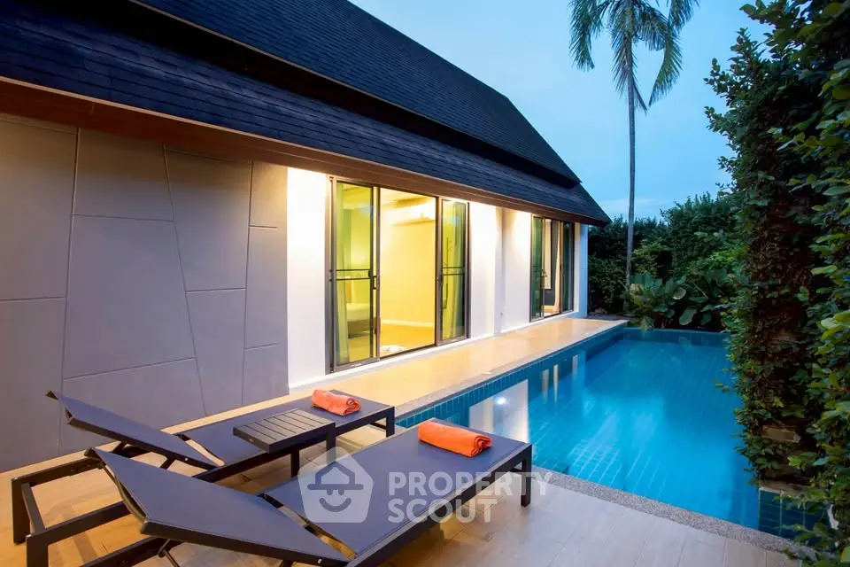 Luxurious villa with private pool and modern design, perfect for relaxation and leisure.