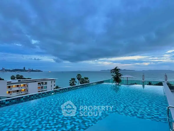 Stunning rooftop infinity pool with breathtaking ocean view at luxury property.