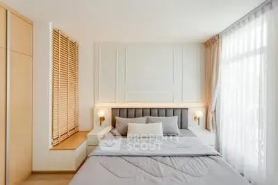 Modern bedroom with elegant design and natural light