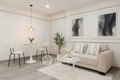 Elegant modern living room with stylish decor and cozy seating area