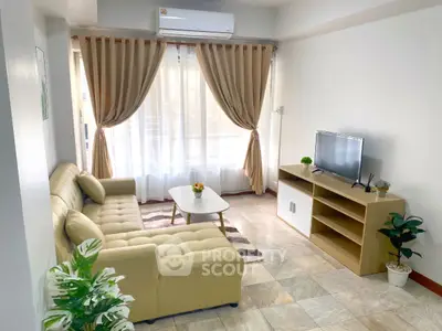 Bright and cozy living room with modern decor and natural light