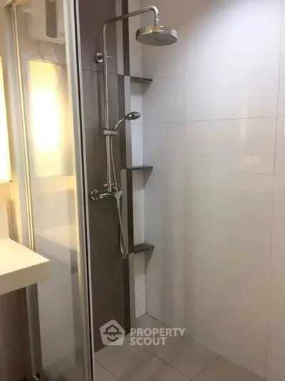 Modern bathroom shower with sleek design and glass enclosure