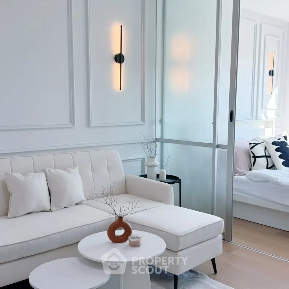 Modern living room with elegant decor and stylish lighting