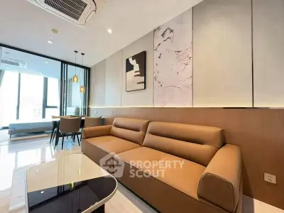 Modern living room with stylish decor and comfortable seating