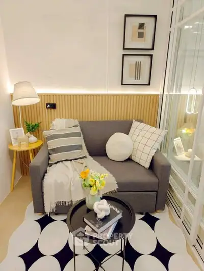 Cozy modern living room with stylish decor and comfortable seating