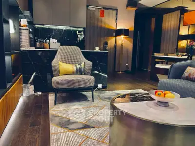 Stylish modern living room with chic decor and cozy seating area