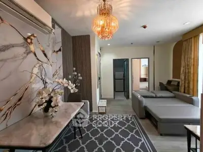 Luxurious living room with elegant decor and modern furniture