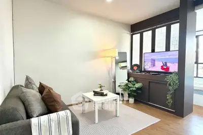 Cozy living room with modern decor and natural light