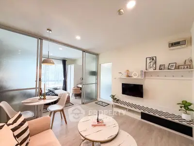 Modern living room with stylish decor and open layout