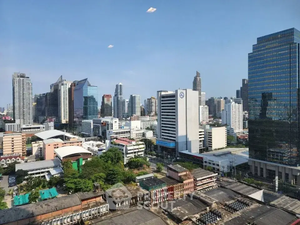 Stunning cityscape view showcasing modern skyscrapers and urban architecture in a bustling metropolis.
