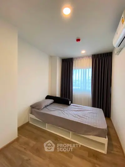 Modern bedroom with minimalist design and natural light