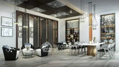 Luxurious modern living room with elegant decor and stylish furniture, perfect for sophisticated gatherings.