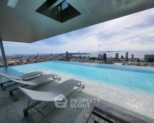 Luxurious rooftop infinity pool with stunning city and ocean views
