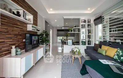 Modern living room with stylish decor and open layout