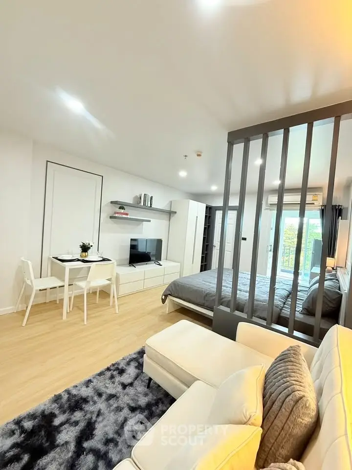 Modern studio apartment with open layout and stylish decor