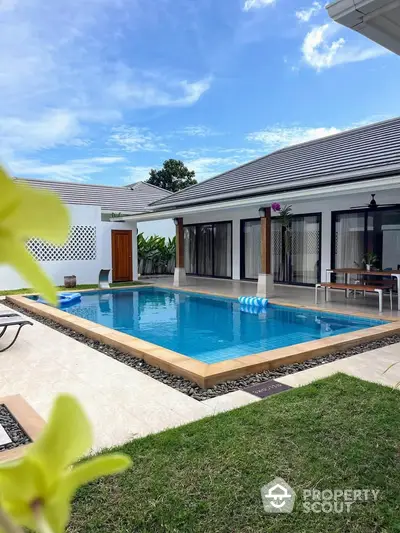 Luxurious villa with private pool and modern design, perfect for relaxation and entertaining.